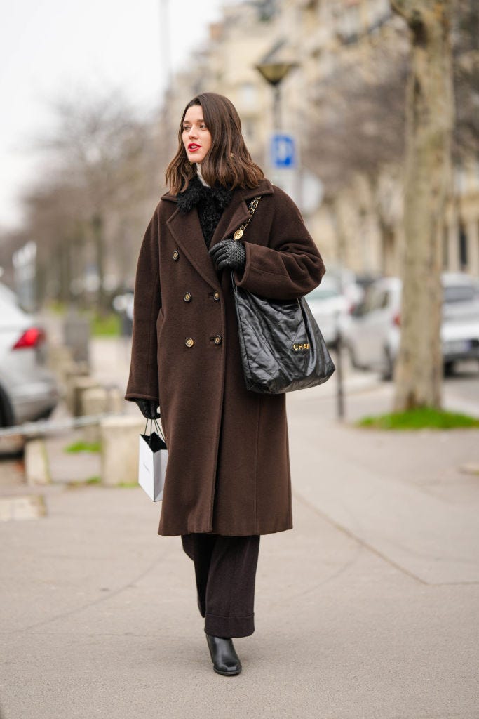 Dark Brown Double-Breasted Wool Coat for Winter Casual Dark Brown Double-Breasted Wool Coat for Winter Casual — Chocolate Brown Outfits