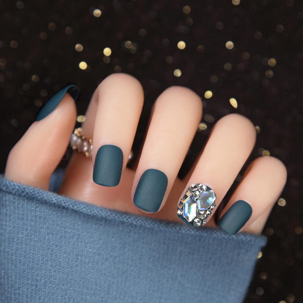 Matte Visual Idea — Winter Gray Nails