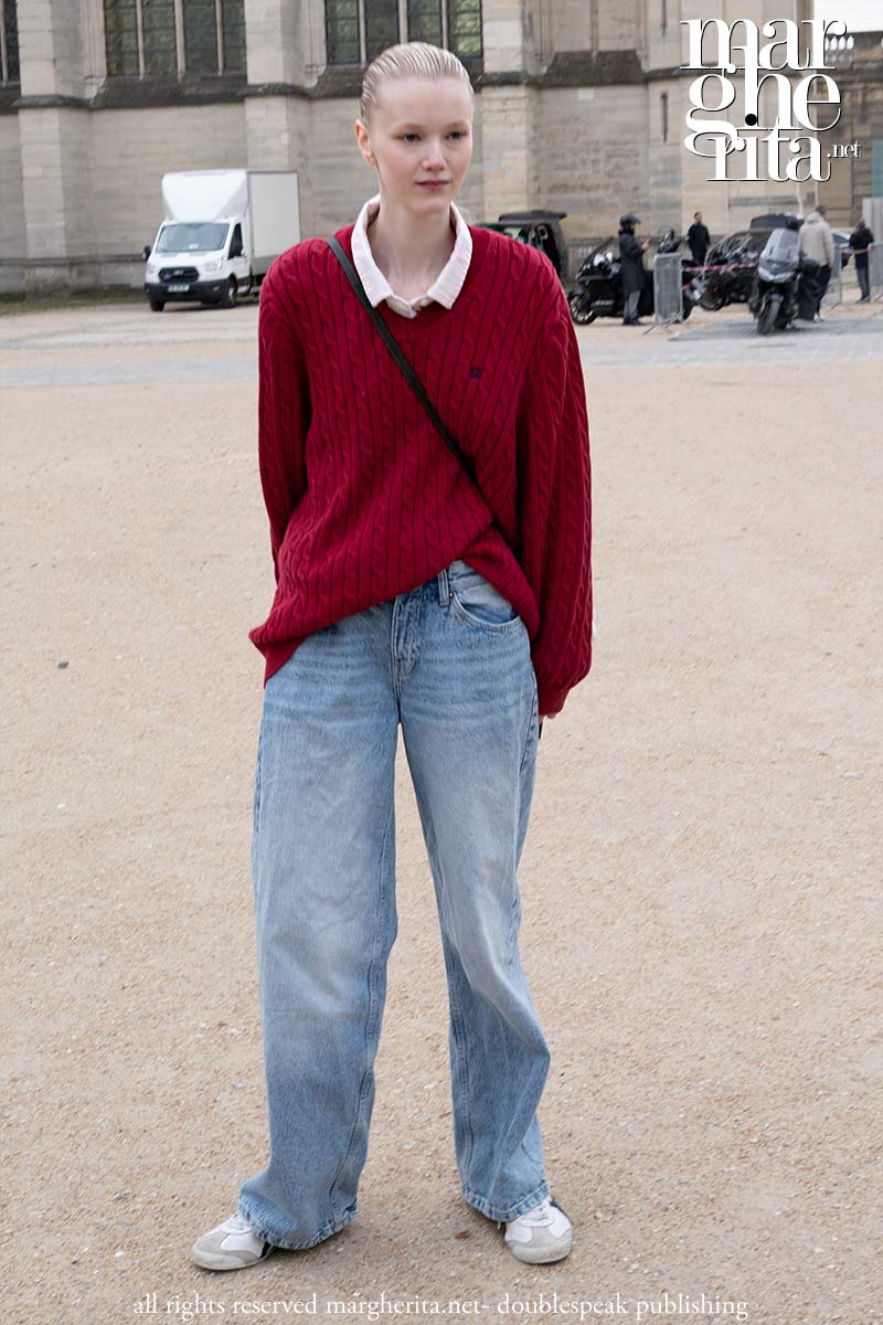 Red Cable Knit Sweater with Wide Leg Jeans Red Cable Knit Sweater with Wide Leg Jeans — Winter Outfits with Wide Leg Jeans