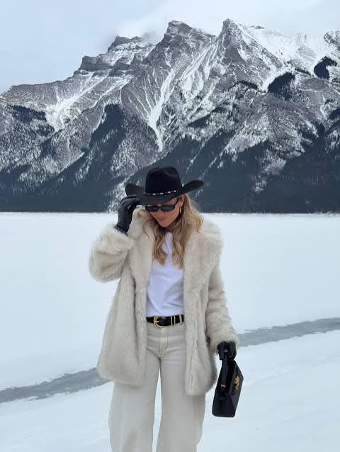 it's a western winter 🏔️ rocky mountains, winter trends, faux fur, winter fashion, pinterest aesthetic, winter outfit ideas, pinterest girl