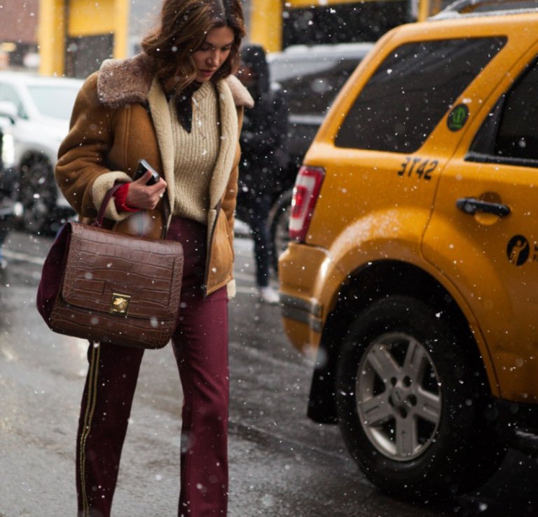 Cozy Shearling Jacket: Rustic Charm for City Streets — NYC Winter Outfits