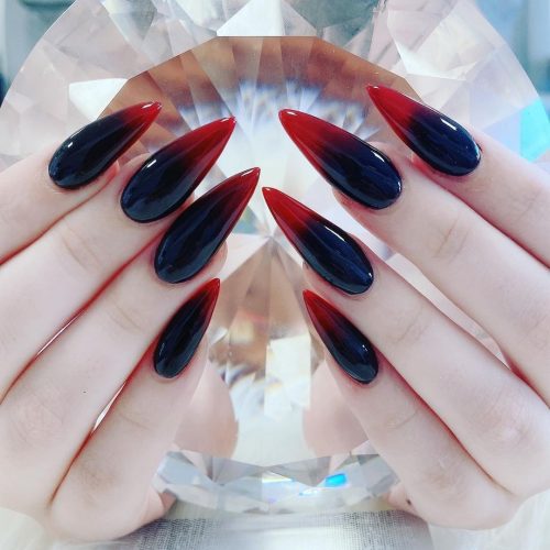 Black to Clear Silver Glitter Ombre — Winter Ombre Nails