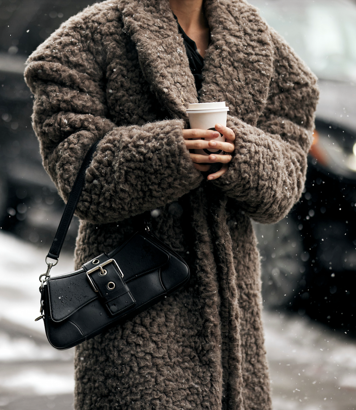 Fluffy Grey Oversized Coat for Cozy Days — Cute Winter Outfits