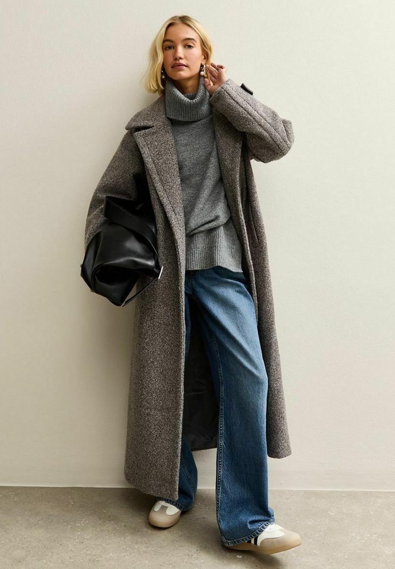 New Look MID BOILED YARN WRAP - Klassischer Mantel - grey/grau - Zalando