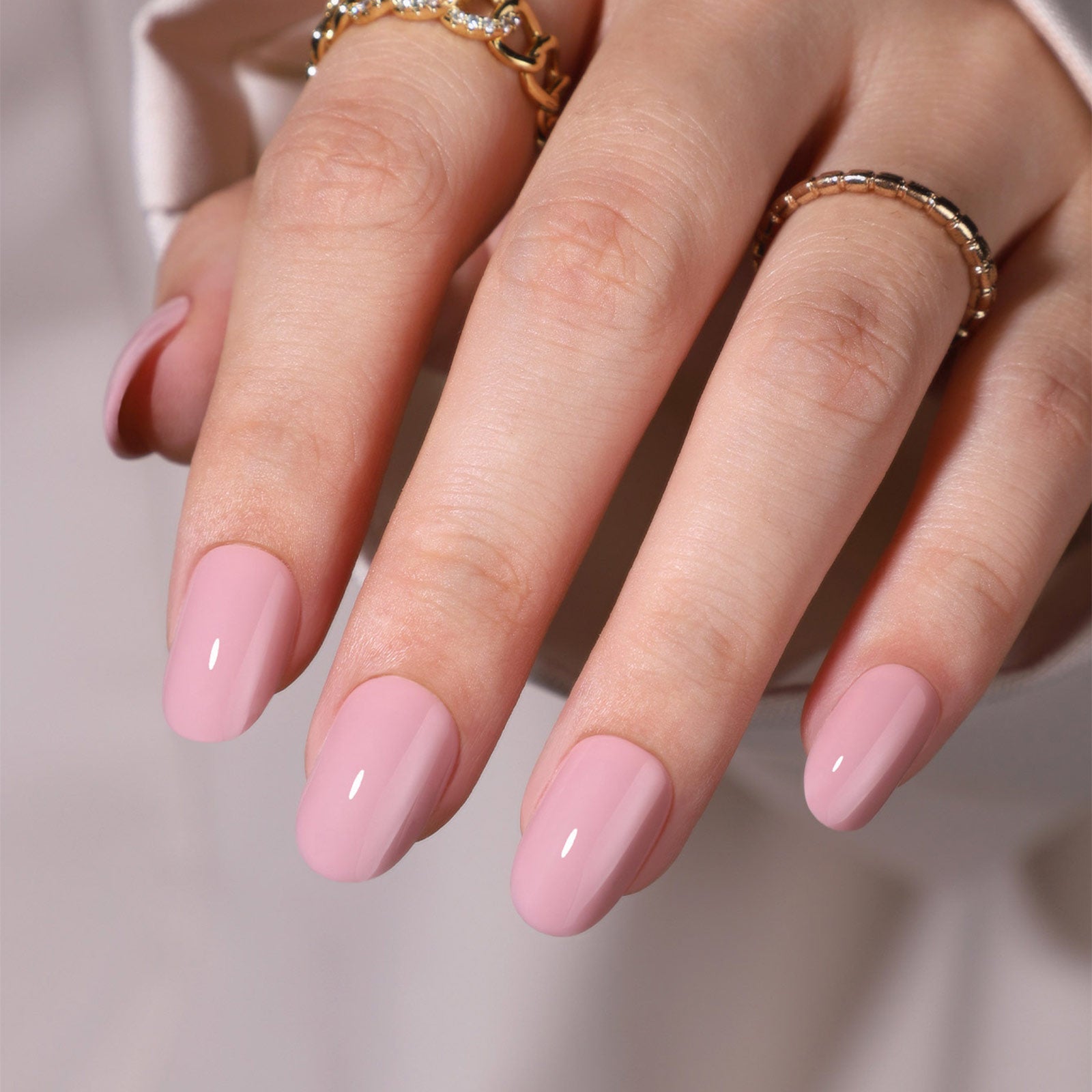 Sleek Dusty Rose Chrome Nails — Winter Pink Nails