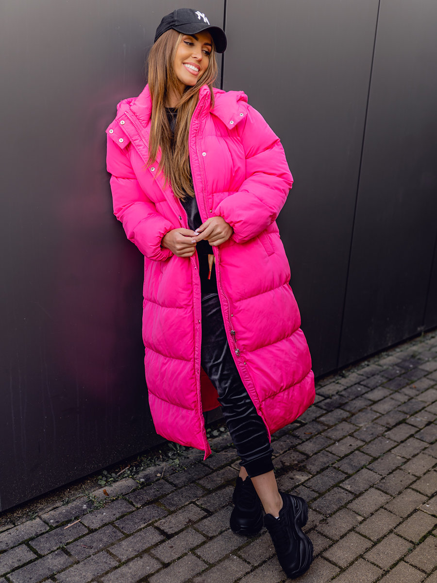 Hot Pink Long Puffer Coat for a Bold Statement Hot Pink Long Puffer Coat for a Bold Statement — Cold Weather Outfits