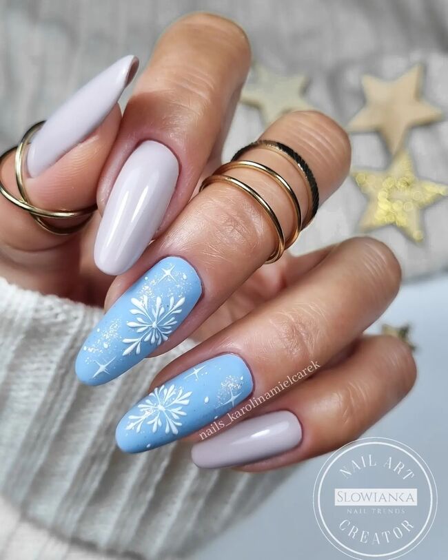 Matte Glossy Visual Idea — Winter Wonderland Nails