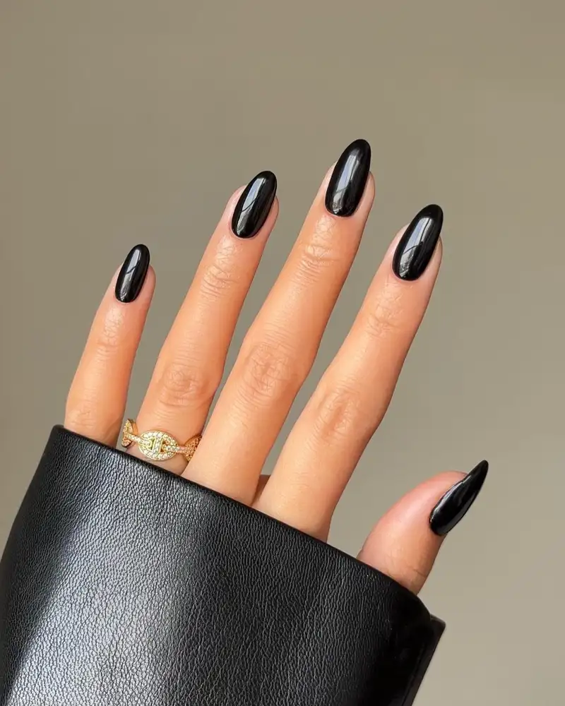 Visual Idea — Winter Black Nails
