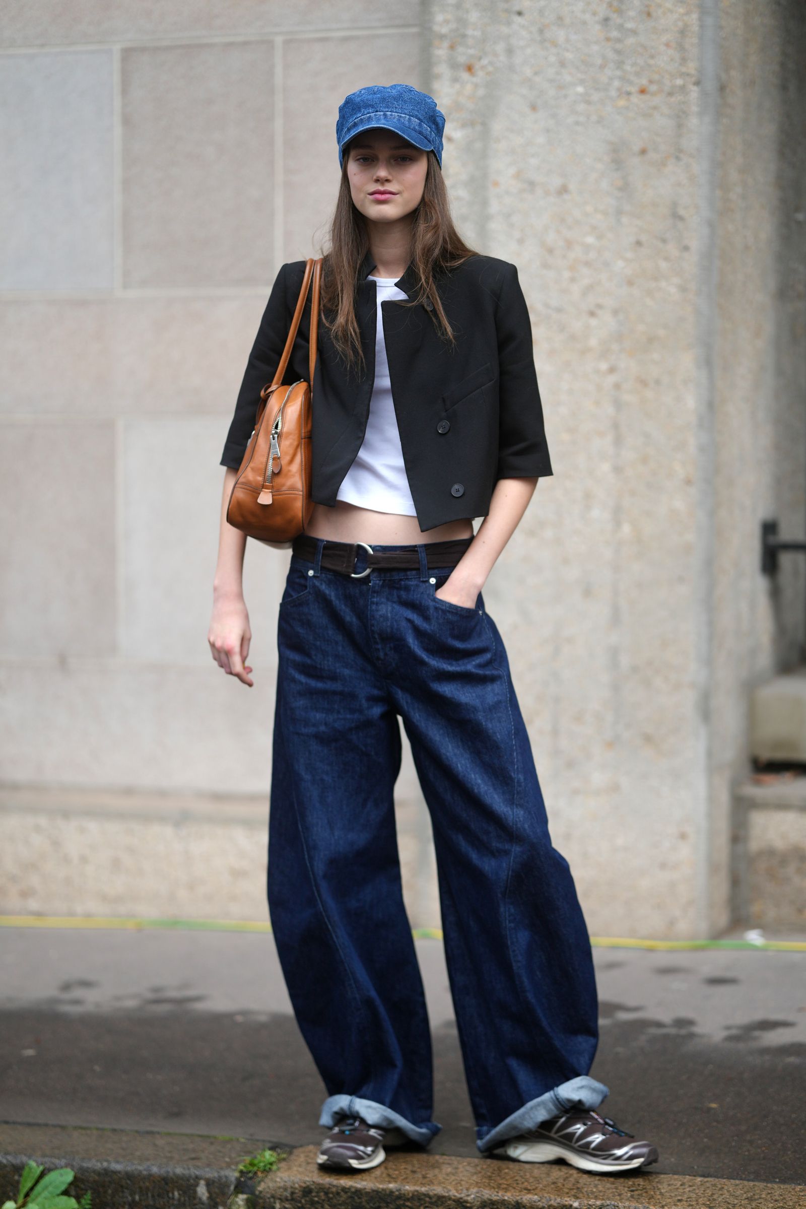 Cropped Jacket Contrasts Wide Leg Jeans Silhouette Cropped Jacket Contrasts Wide Leg Jeans Silhouette — Winter Outfits with Wide Leg Jeans