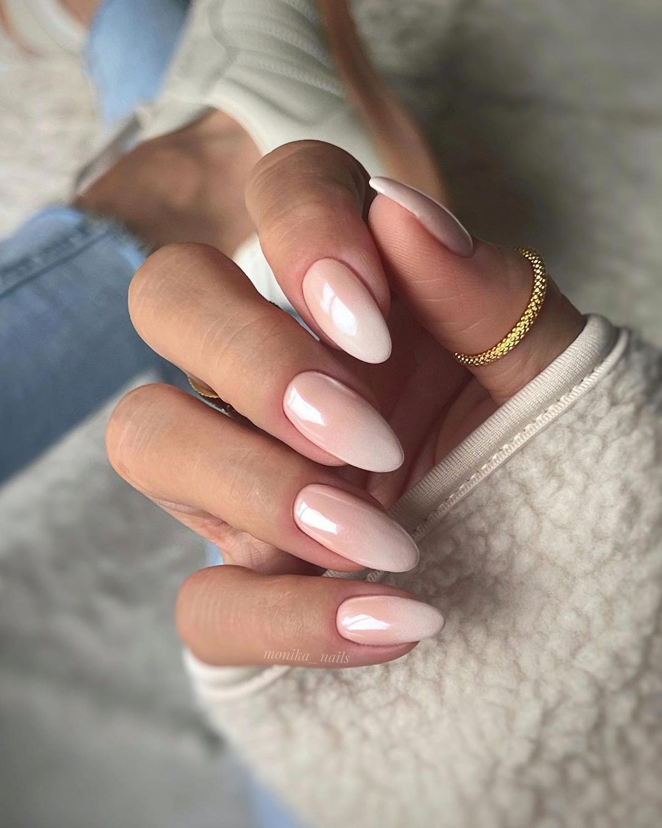 Nude Silver Black Chrome Ombre — Winter Ombre Nails