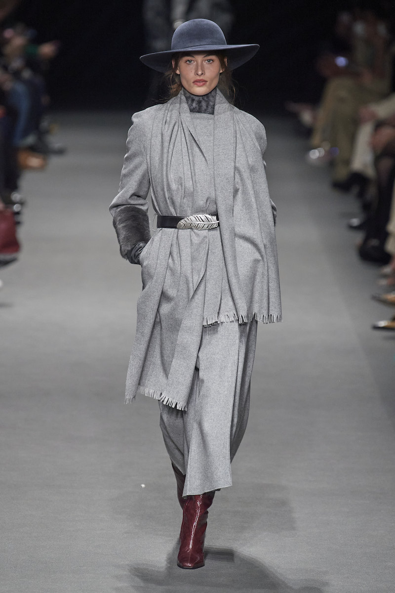 Monochromatic Grey Wool Coat with Fur Trim Monochromatic Grey Wool Coat with Fur Trim — Winter Church Outfits