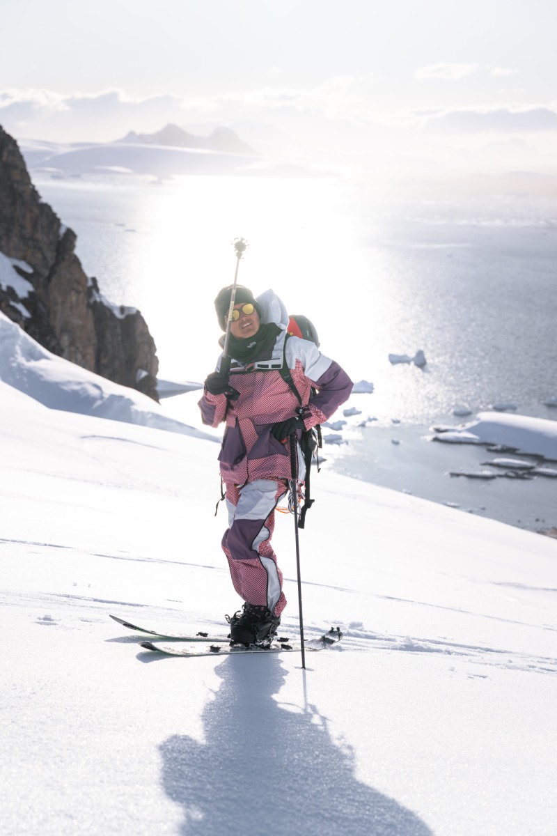Patterned Ski Suit for a Bold Winter Sport Statement Patterned Ski Suit for a Bold Winter Sport Statement — Winter Workout Outfits