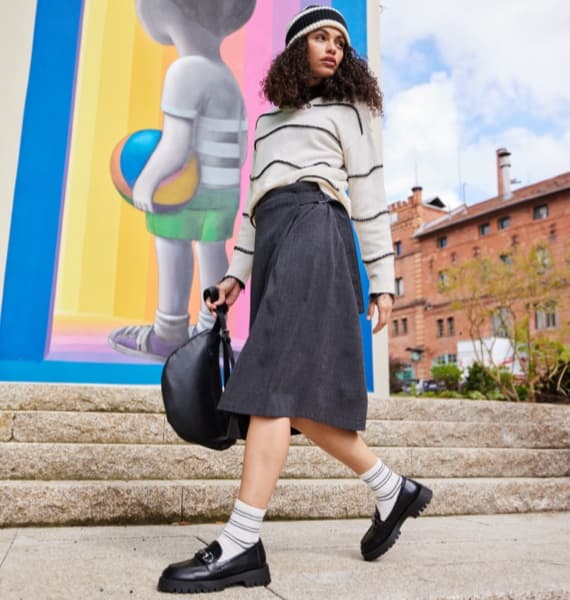 Striped Top and Midi Skirt for a Casual Vibe — Warm Winter Outfits