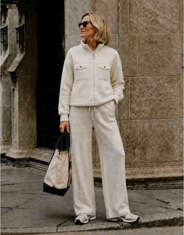 Coordinated Knit Set in Cream Coordinated Knit Set in Cream — Sweatpants Outfits