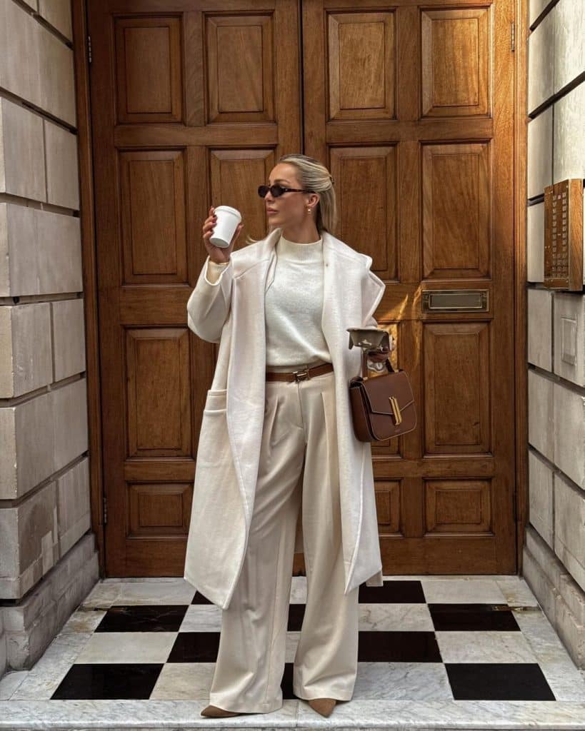 Monochromatic Cream: Cozy Yet Elegant Winter Ensemble Monochromatic Cream: Cozy Yet Elegant Winter Ensemble — Dressy Winter Outfits