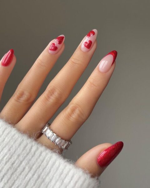 Winter Valentine S Day Visual Idea — Winter Red Nails