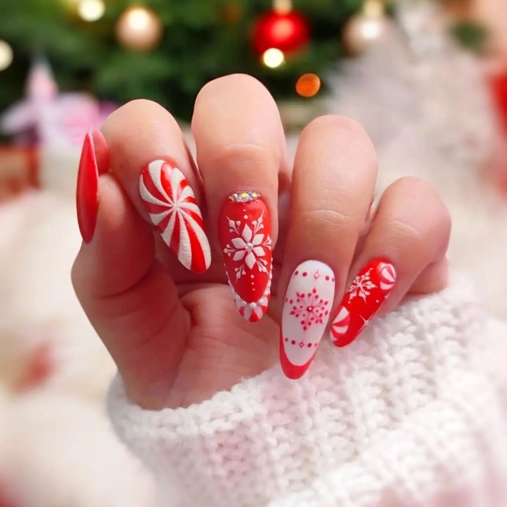 Christmas Winter Visual Idea Christmas Winter Visual Idea — Winter Stiletto Nails