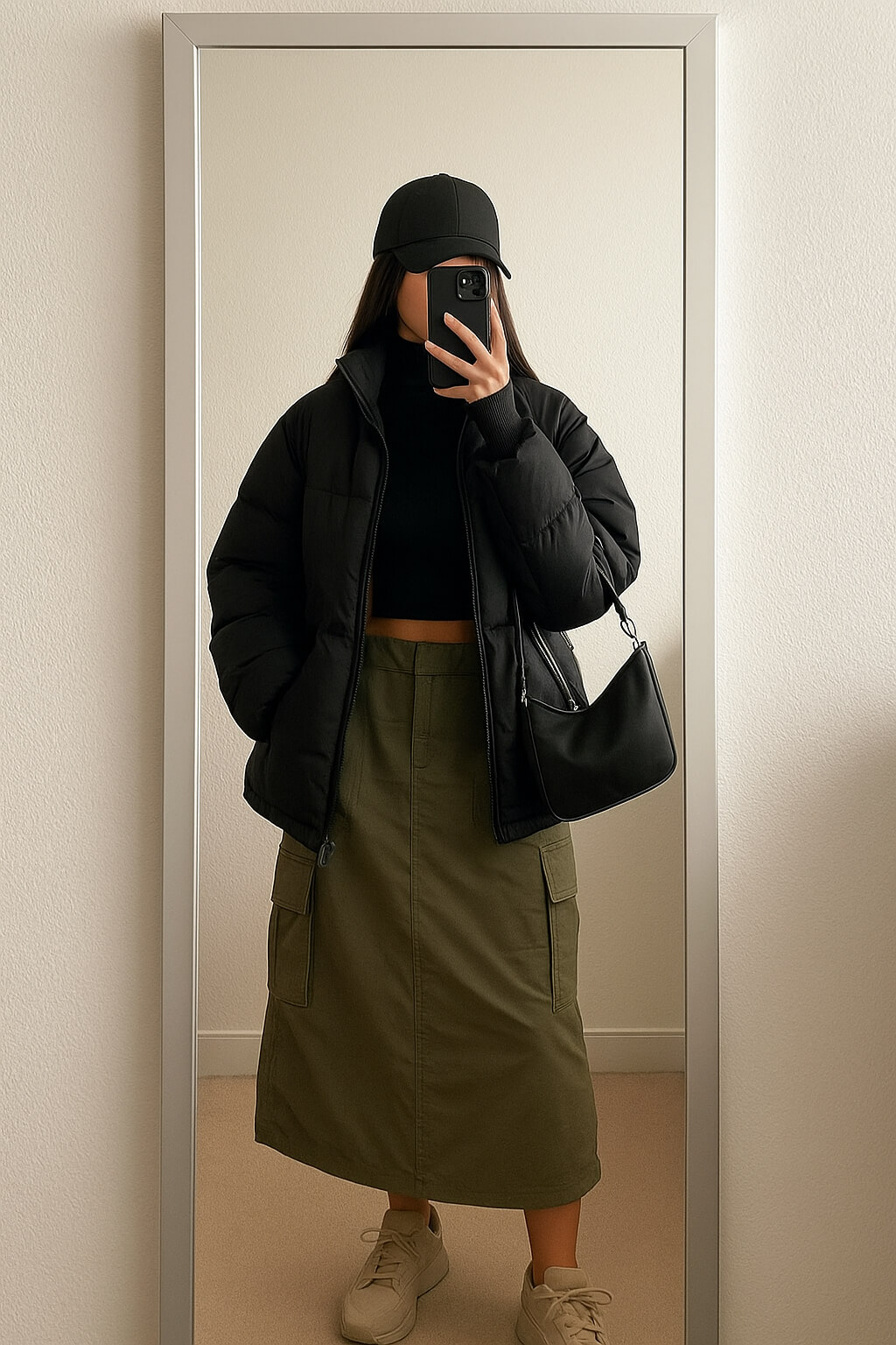 Puffer Jacket and Cargo Skirt: A Cozy Winter Combo Puffer Jacket and Cargo Skirt: A Cozy Winter Combo — Winter Athleisure Outfits