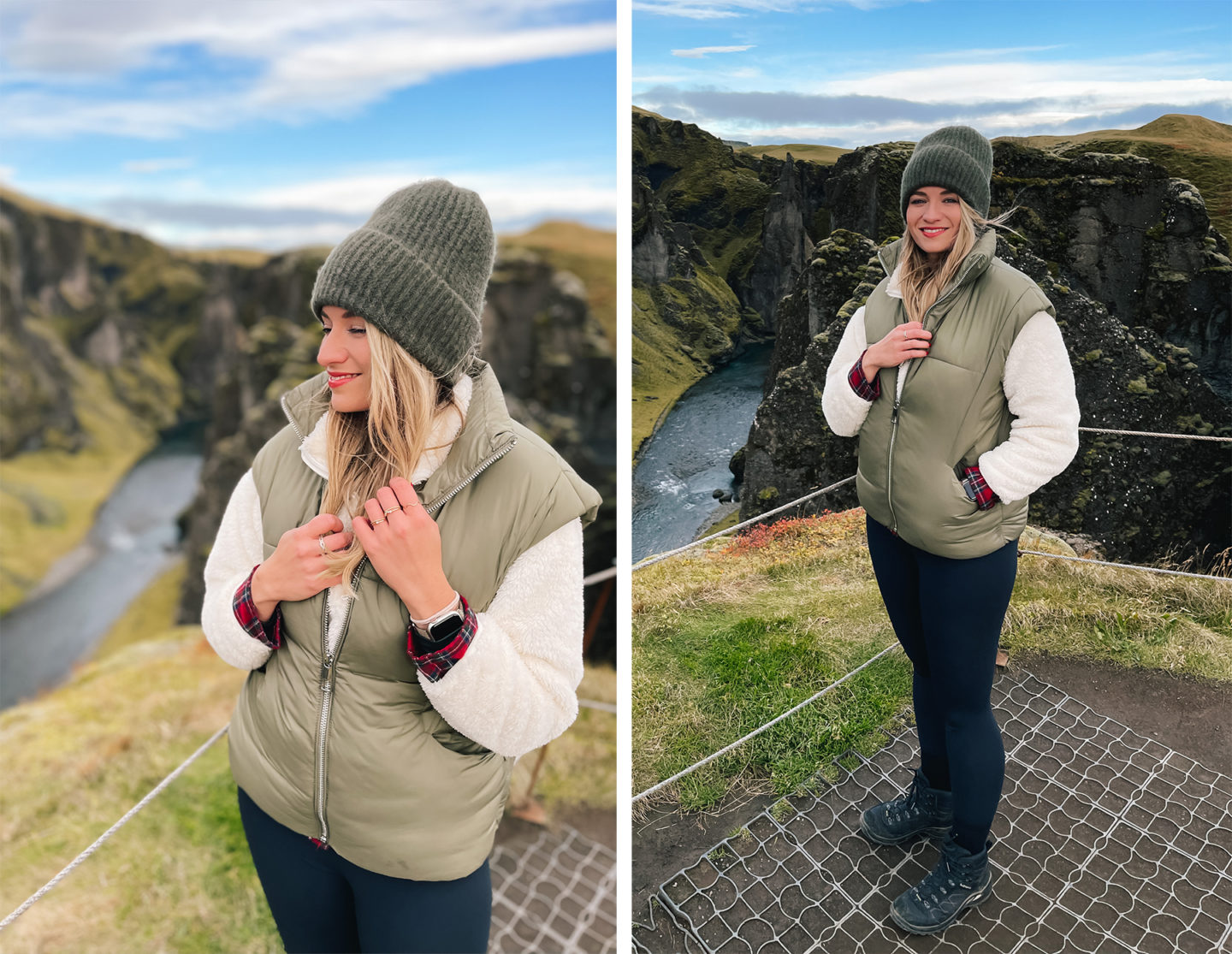 Puffer Vest and Leggings for an Active Travel Ensemble Puffer Vest and Leggings for an Active Travel Ensemble — Winter Travel Outfits
