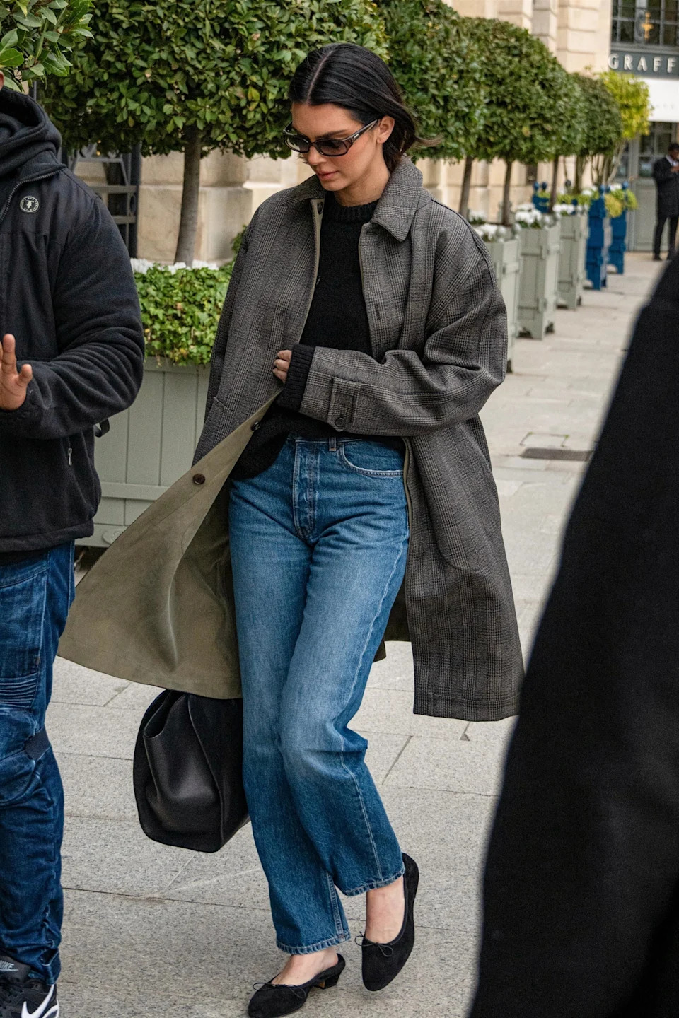Plaid Car Coat with Denim and Ballet Flats Plaid Car Coat with Denim and Ballet Flats — Car Coat Outfits