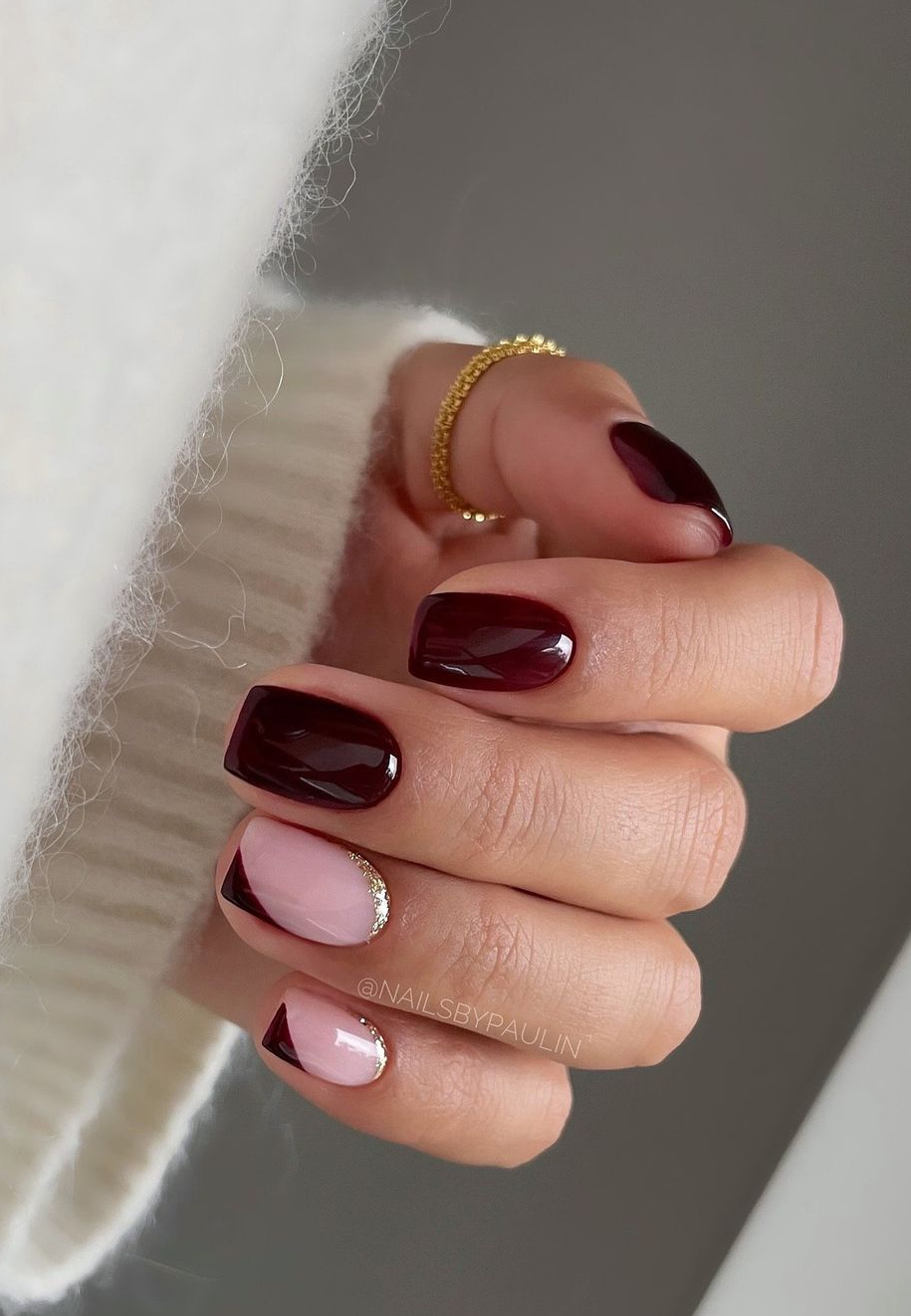 Shimmer Visual Idea — Short Winter Square Nails