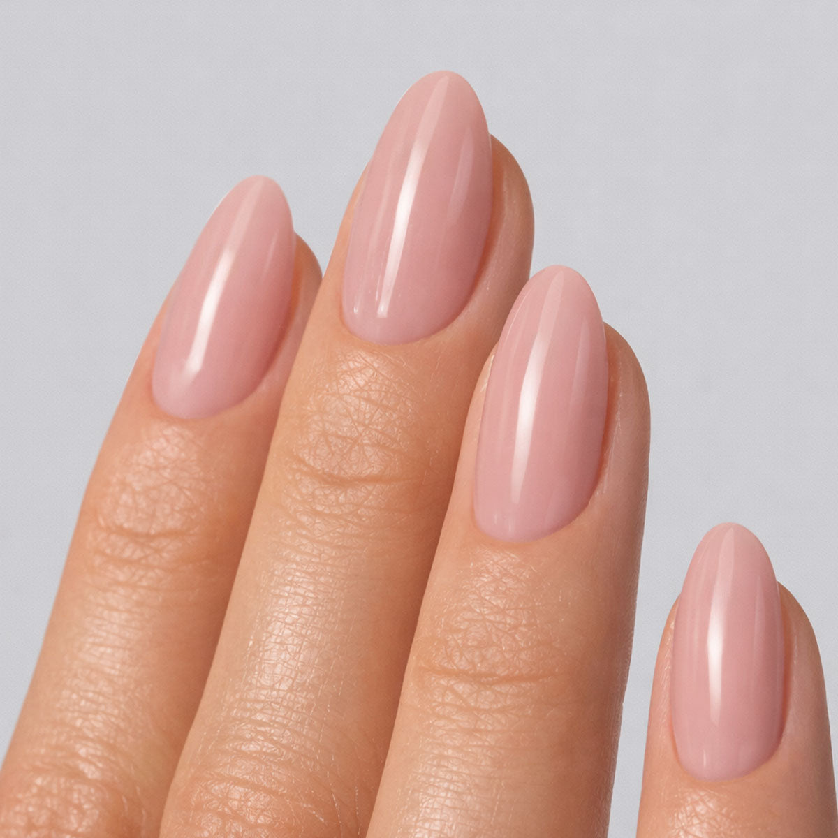 Clean Natural Pink High-Gloss Oval — Natural Winter Nails