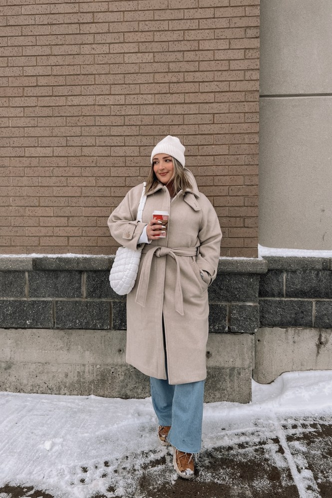 Beige Trench Coat for a Casual Winter Day — Neutral Winter Outfits