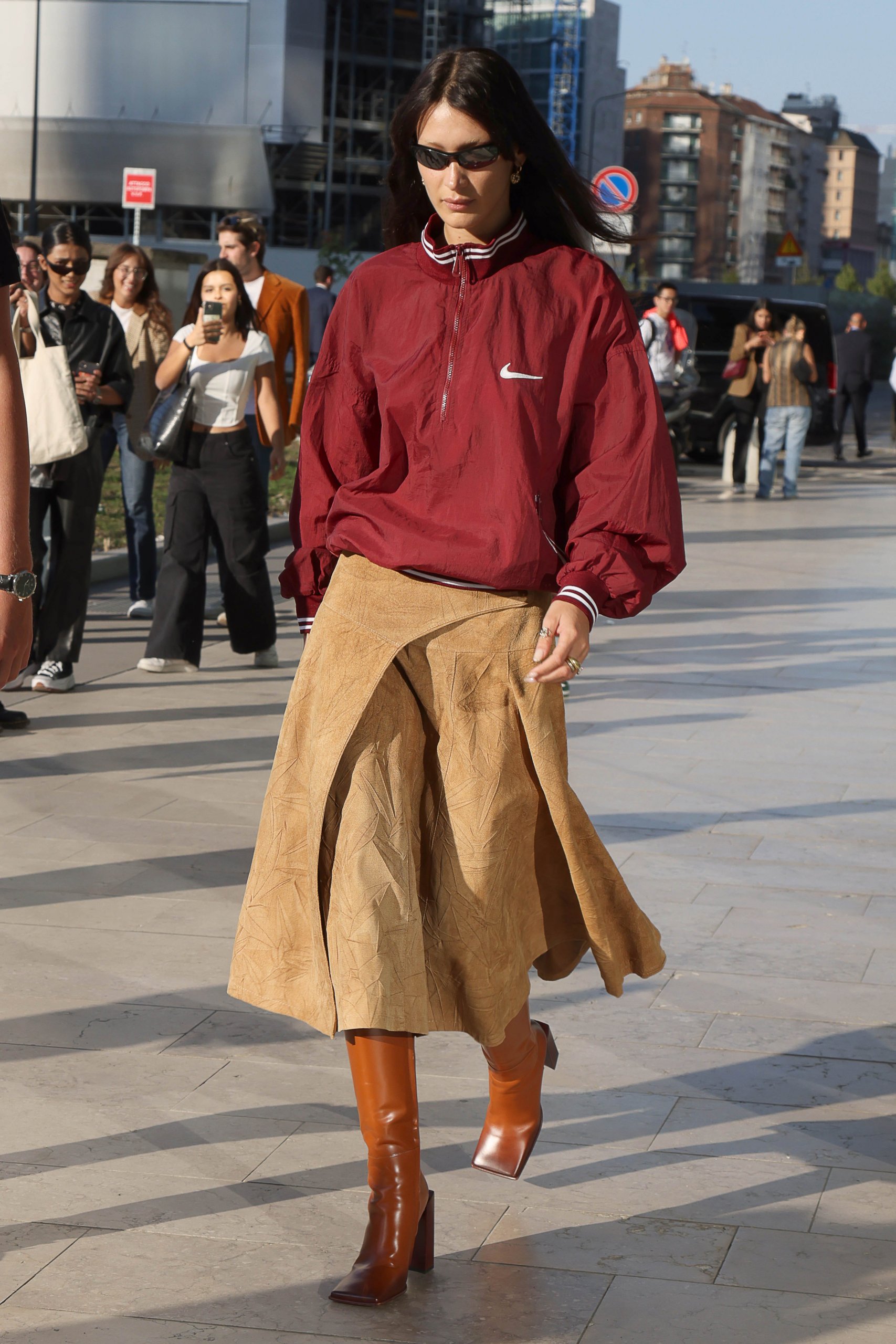 Suede Wrap Skirt and Windbreaker for a Y2K Athleisure Twist Suede Wrap Skirt and Windbreaker for a Y2K Athleisure Twist — Y2K Winter Outfits
