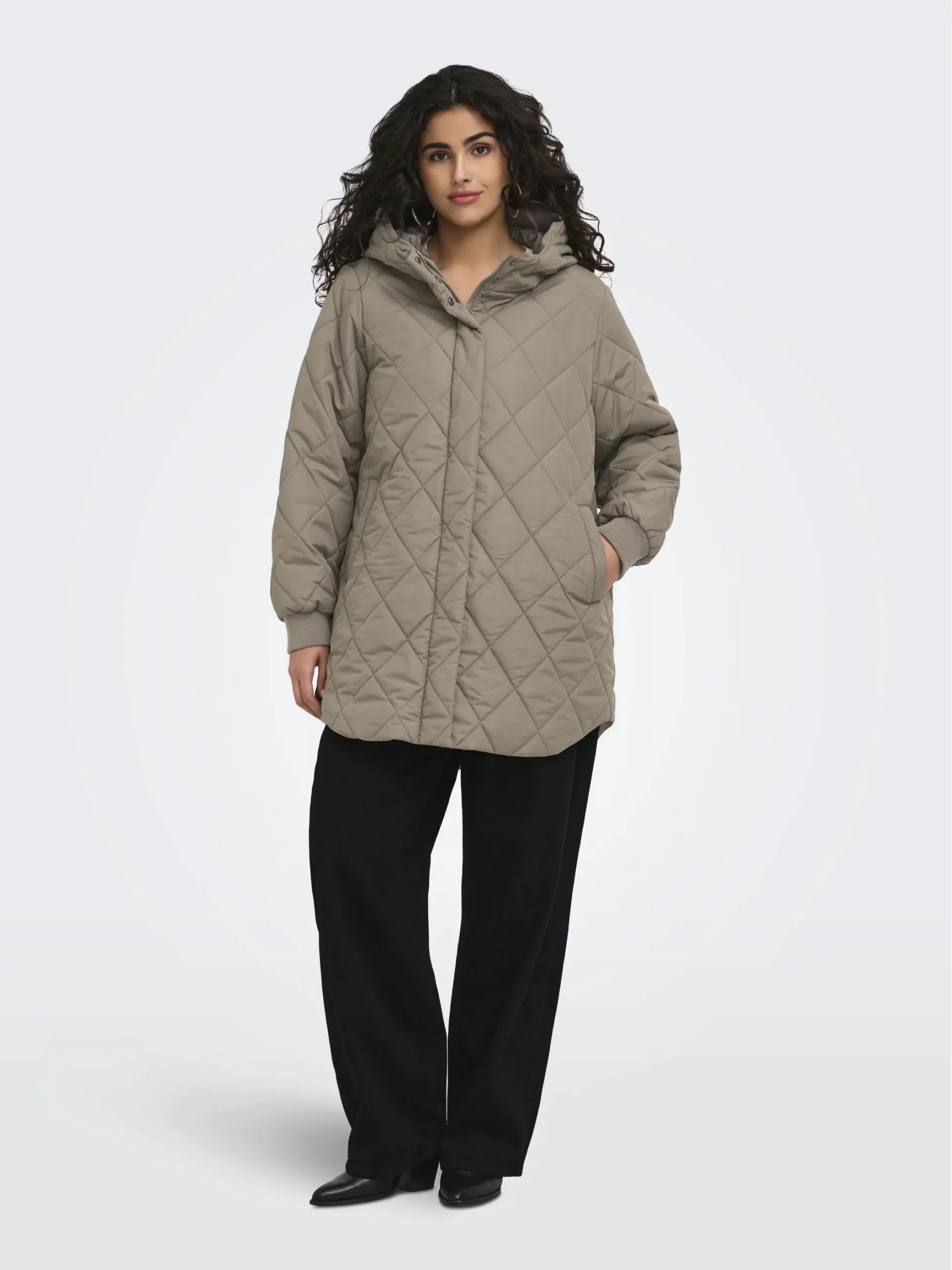 Quilted Hooded Jacket with Wide-Leg Trousers Quilted Hooded Jacket with Wide-Leg Trousers — Winter Outfits for Curvy Women