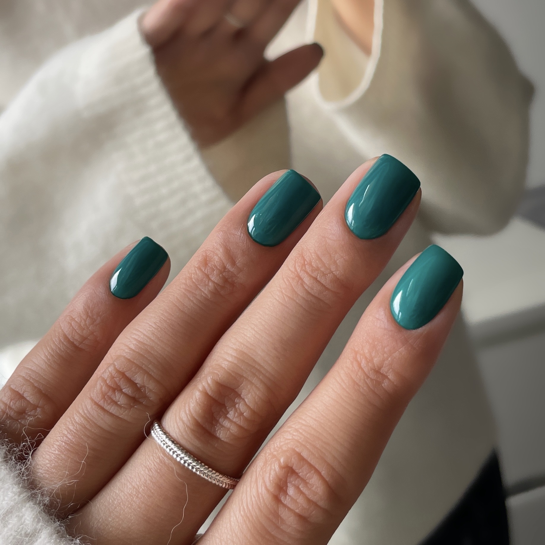 Winter Visual Idea — Short Winter Gel Nails