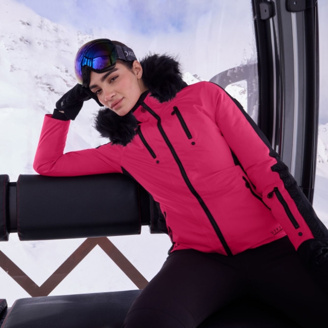 Pink Ski Jacket Black Gloves Outfit Idea Pink Ski Jacket Black Gloves Outfit Idea — Ski Outfits