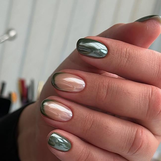 Holly Berry French Tip Almond Holly Berry French Tip Almond — Winter Nail Colors for Women Over 60