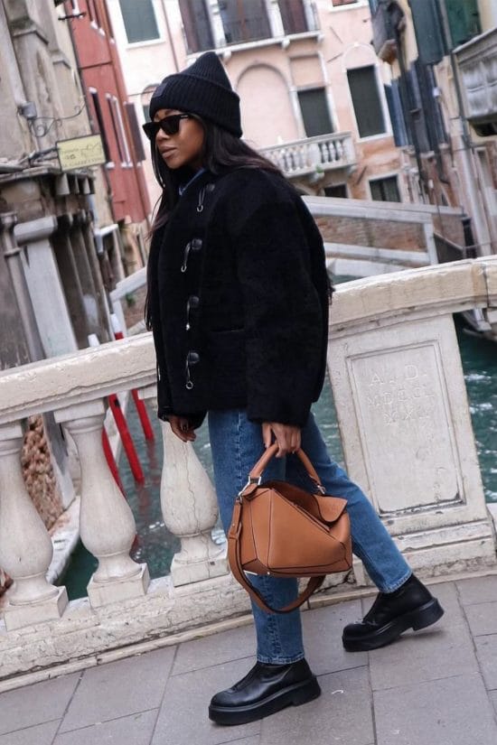Textured Winter Casual: Knit Jacket with Denim — December Outfits