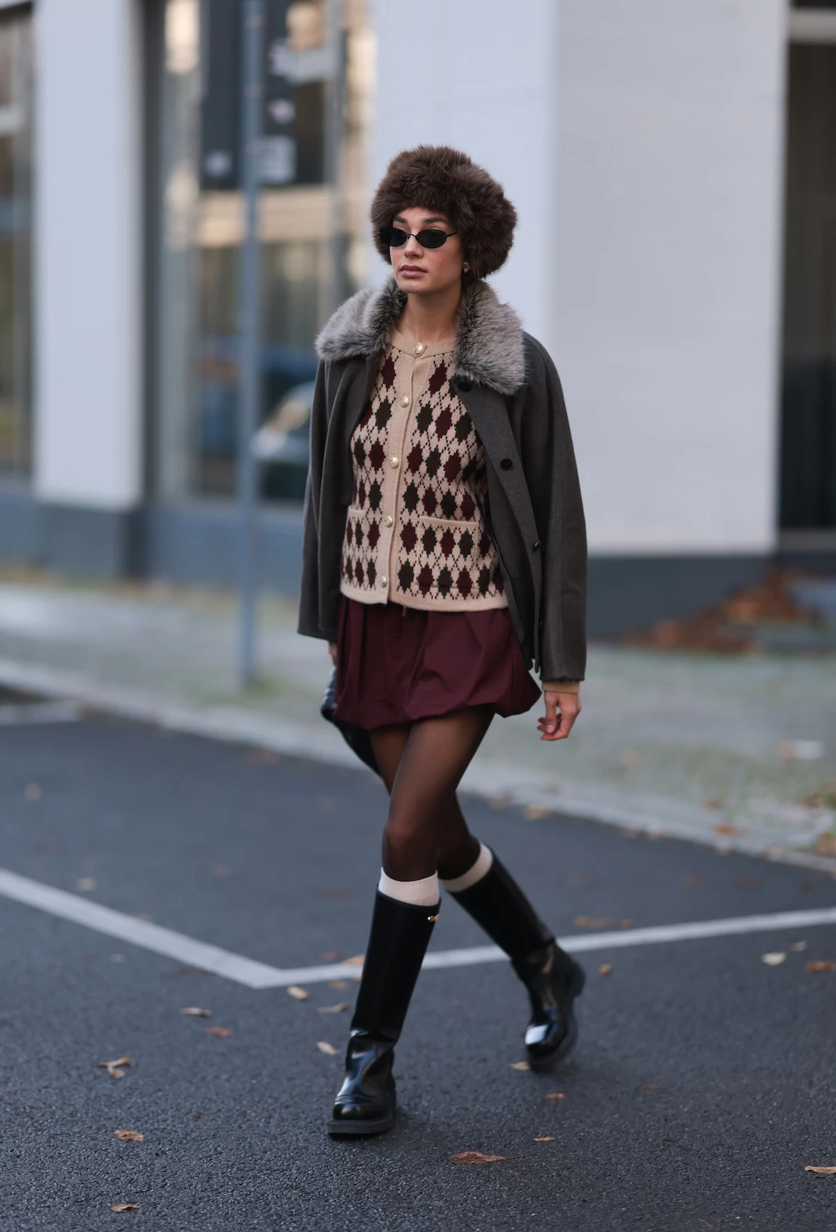 Wool Coat and Mini Skirt Combination for Winter Charm — Snow Day Outfits