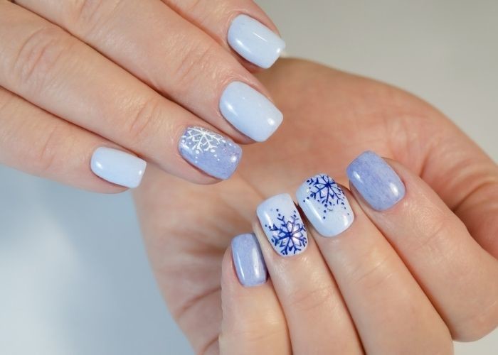 Snowflakes On Accent Nails Visual Idea — Everyday Winter Nails