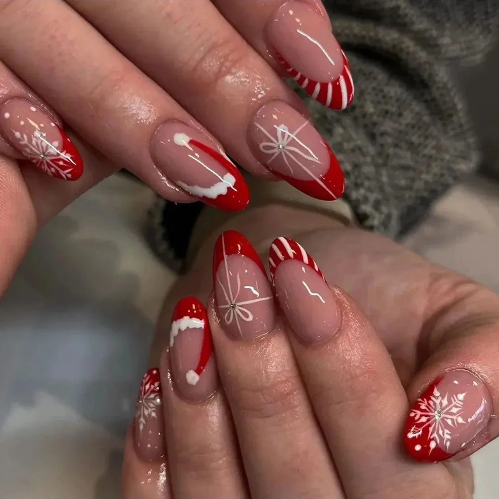 Christmas Visual Idea — Winter Acrylic Nails