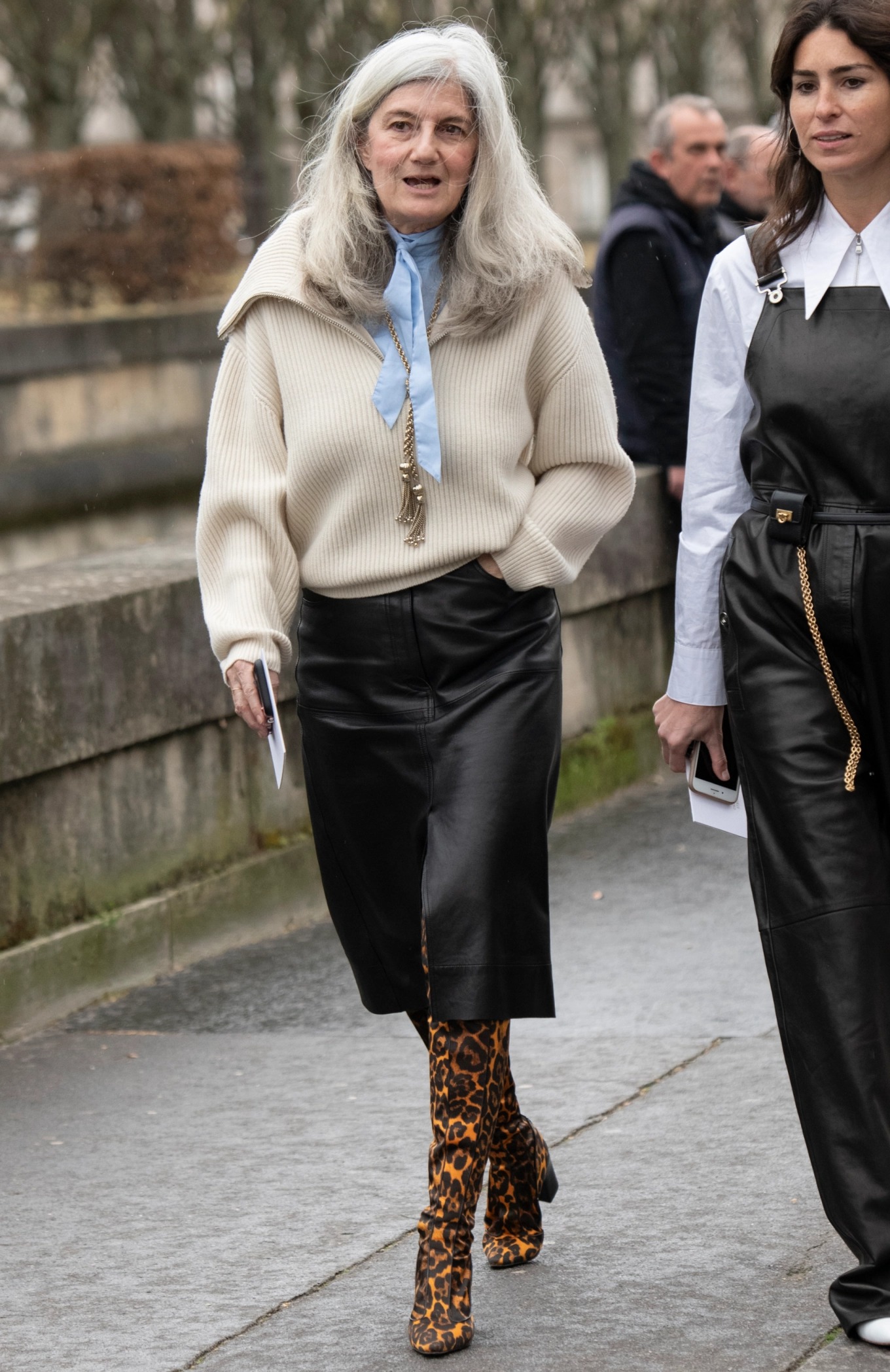 Leopard Boots Pair with Knit and Leather for a Bold Daytime Look Leopard Boots Pair with Knit and Leather for a Bold Daytime Look — Winter Outfits for Women Over 40