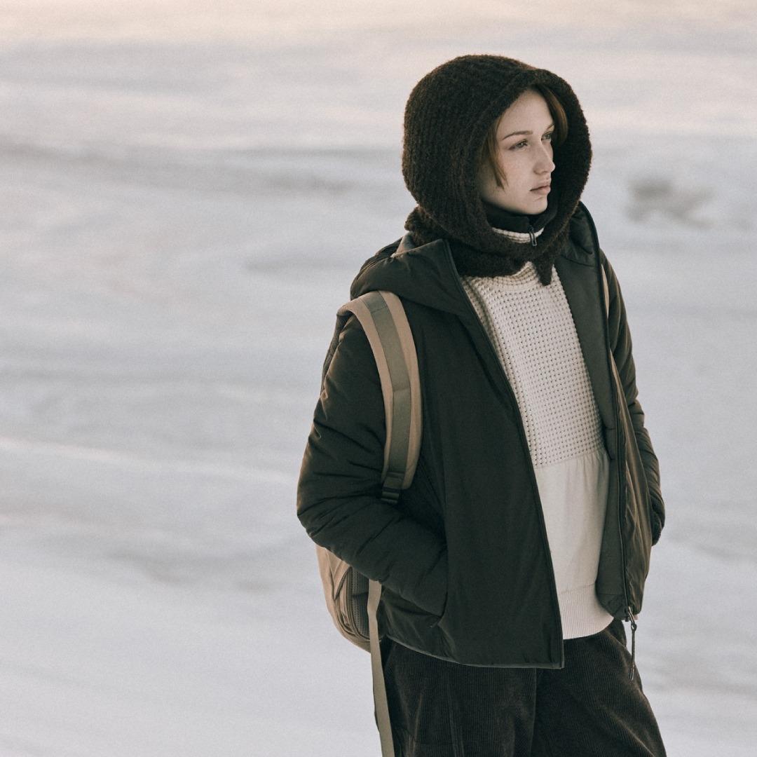 Puffer Jacket and Knit Hood for Earthy Winter Travel Puffer Jacket and Knit Hood for Earthy Winter Travel — Winter Travel Outfits