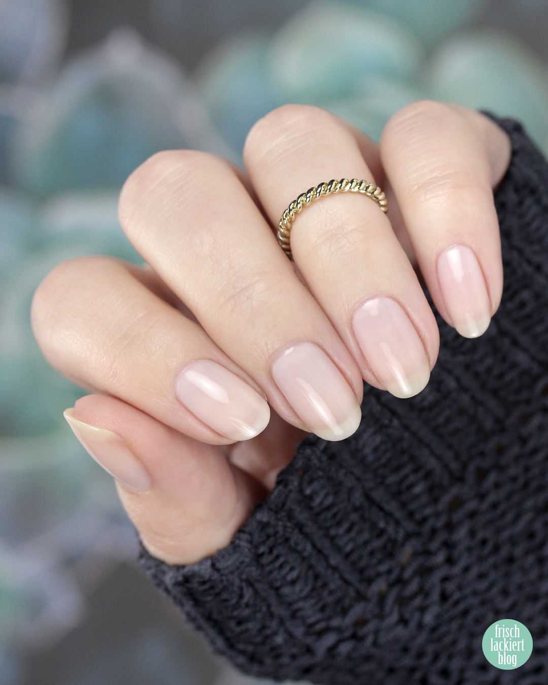 Soft Sheer Pink Glossy Short Oval Nails — Natural Winter Nails
