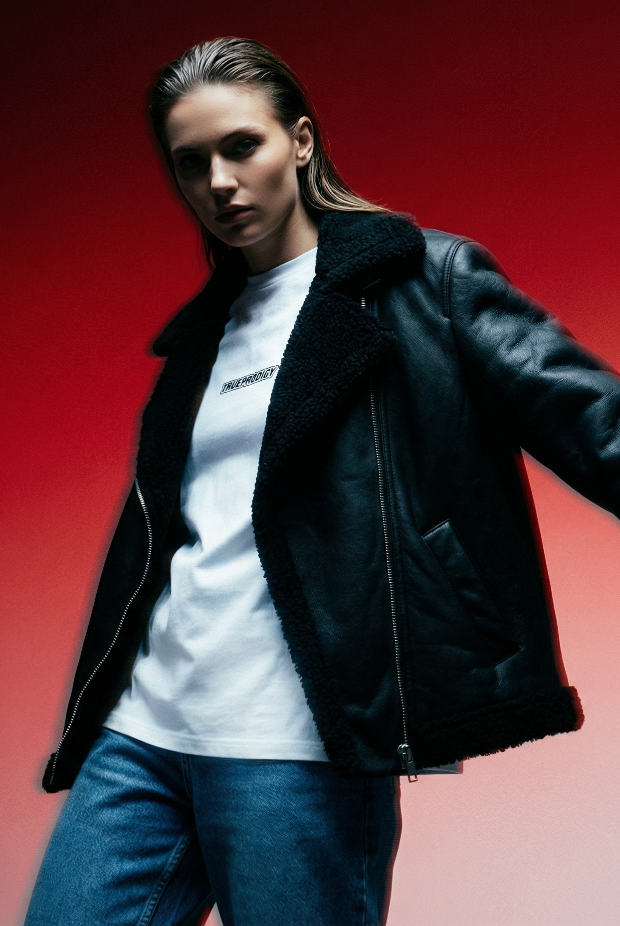 Edgy Faux Fur Aviator Jacket with Denim Edgy Faux Fur Aviator Jacket with Denim — Europe Winter Outfits