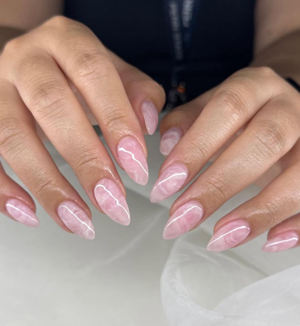 Marble On All Nails Visual Idea — Winter Marble Nails