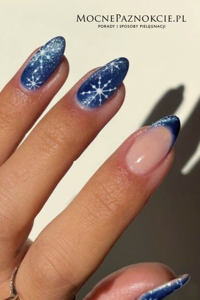 Glossy With Glitter Visual Idea — Winter Wonderland Nails