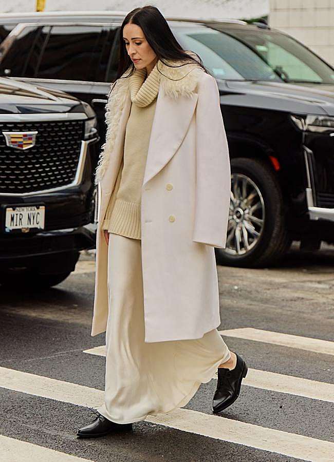 Cream Ensemble with Fur Trim: Luxurious Winter Warmth — NYC Winter Outfits