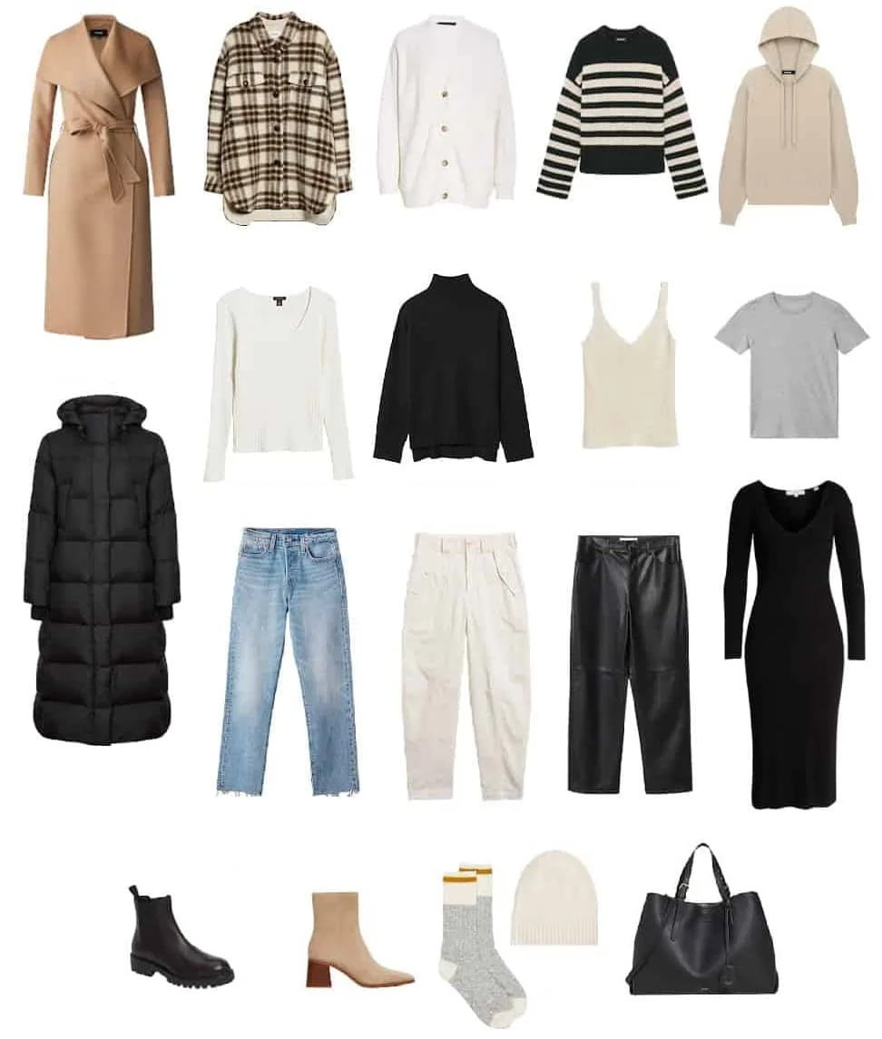 Puffer Coat and Plaid Shirt Offer Casual and Workwear Capsule Options Puffer Coat and Plaid Shirt Offer Casual and Workwear Capsule Options — Winter Capsule Wardrobe
