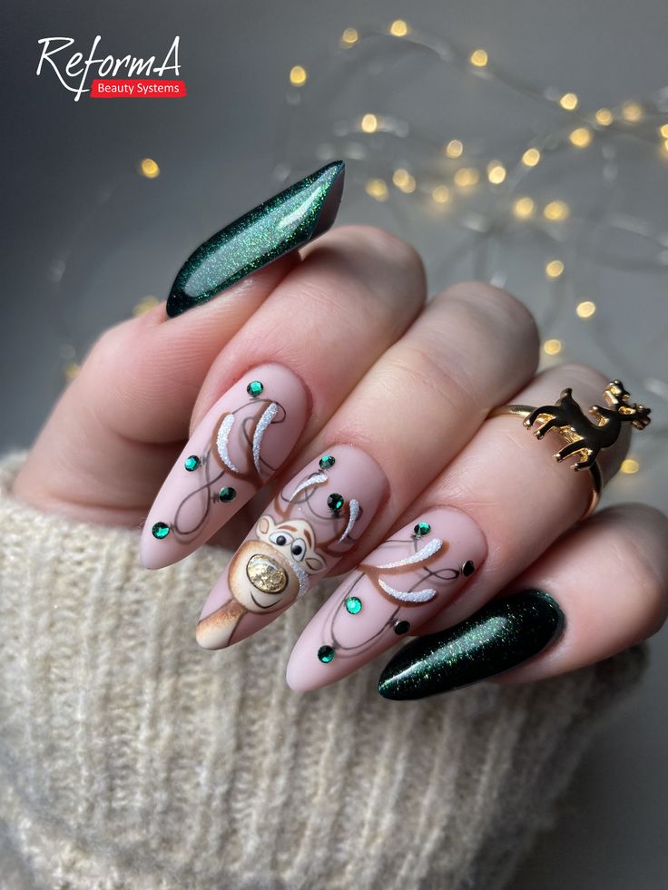 Glitter On Accent Nails Glossy On Others Visual Idea — Winter Glitter Nails