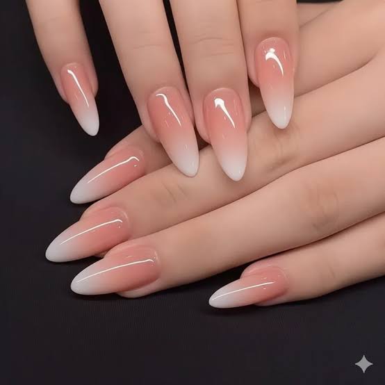 Pink to White Ombre Gradient Pink to White Ombre Gradient — Pastel Winter Nails