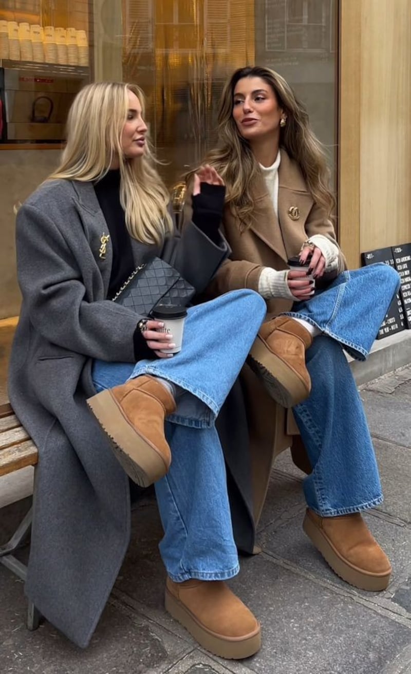 Rainbow Sweater and Puffer Jacket with Brown Uggs Rainbow Sweater and Puffer Jacket with Brown Uggs — Ugg Boots Outfits