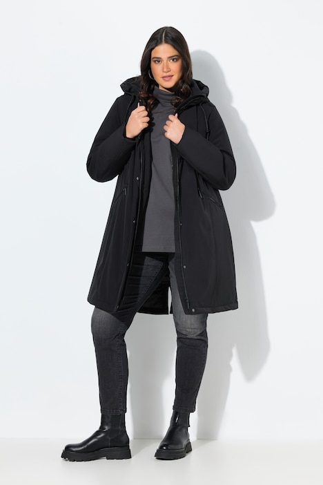 Parka Layered Over Turtleneck and Vest Parka Layered Over Turtleneck and Vest — Winter Outfits for Curvy Women