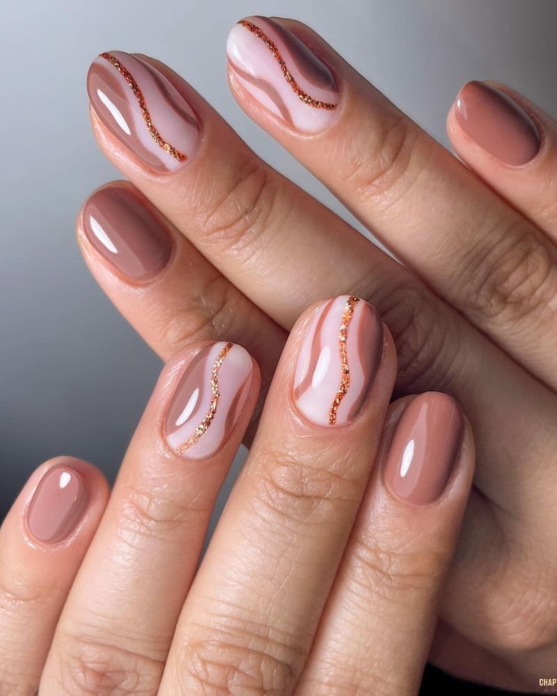 Glitter French Tip Short Square Nails — Short Winter Nails