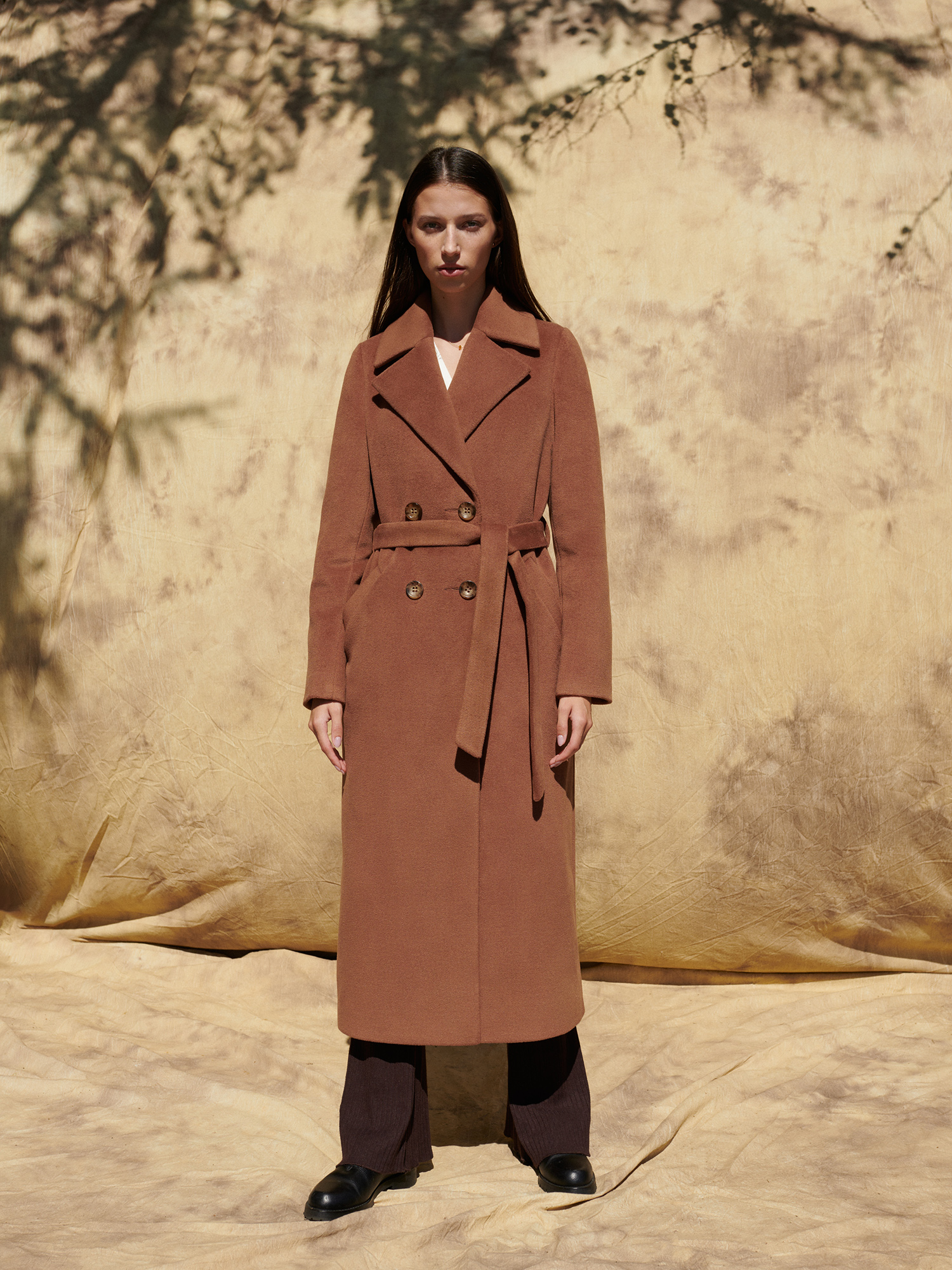 Belted Long Brown Peacoat for Everyday Chic Belted Long Brown Peacoat for Everyday Chic — Peacoat Outfits